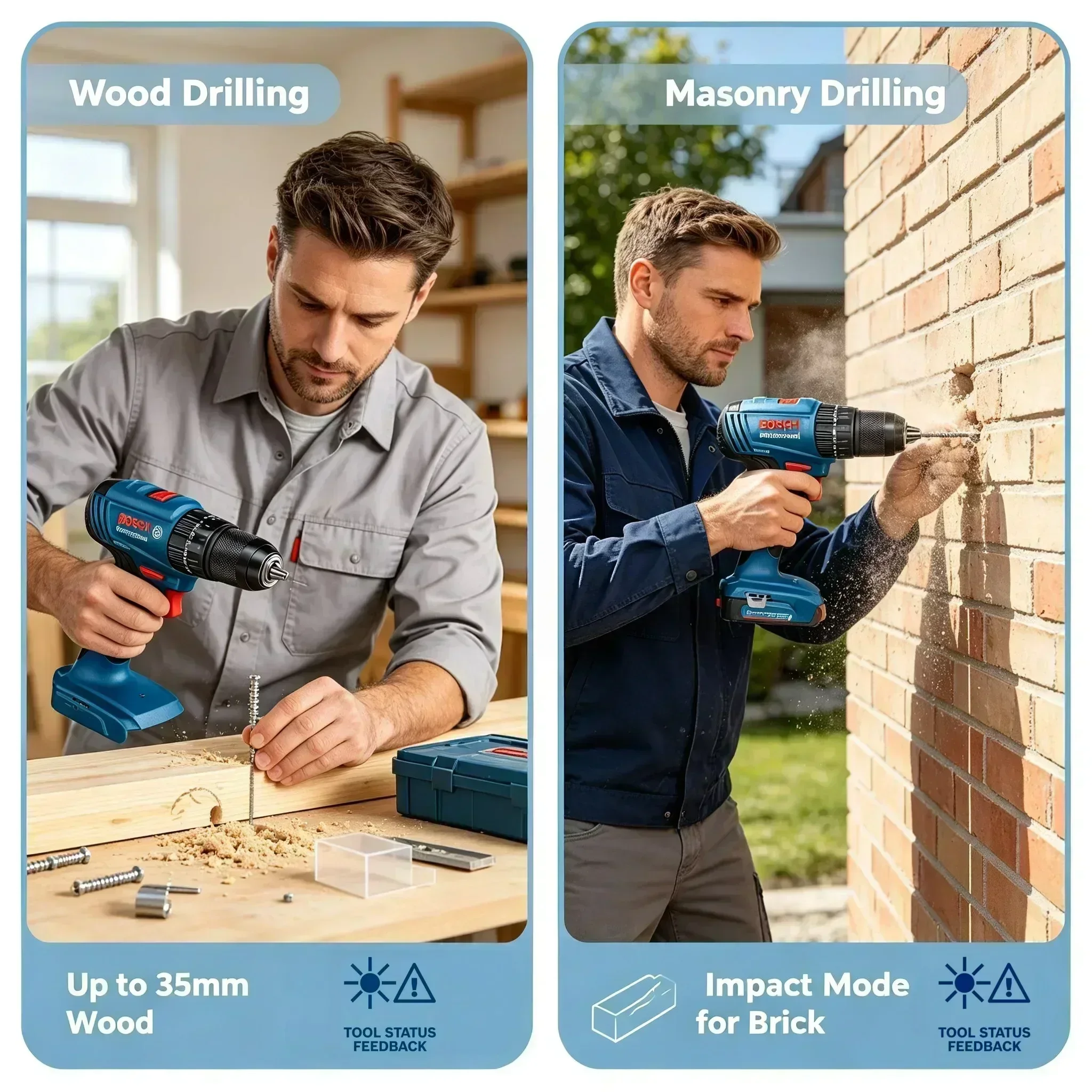 Brushless Cordless Electric Drill 18V - Bosch GSB 185-LI 18V draadloze slagboormachine