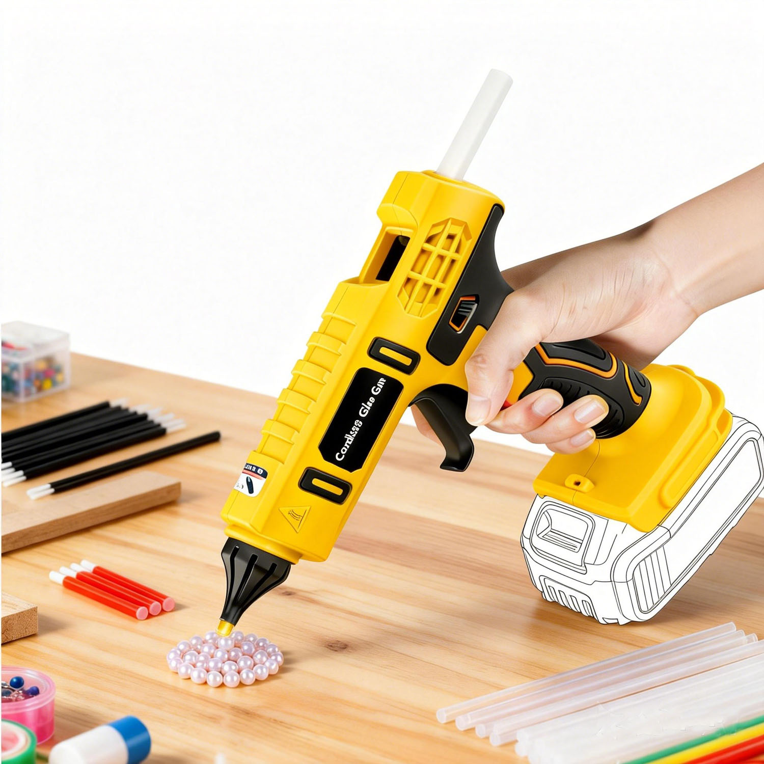 100W draadloze lijmpistool voo - Hot Melt Glue Gun Cordless recensie en prijs